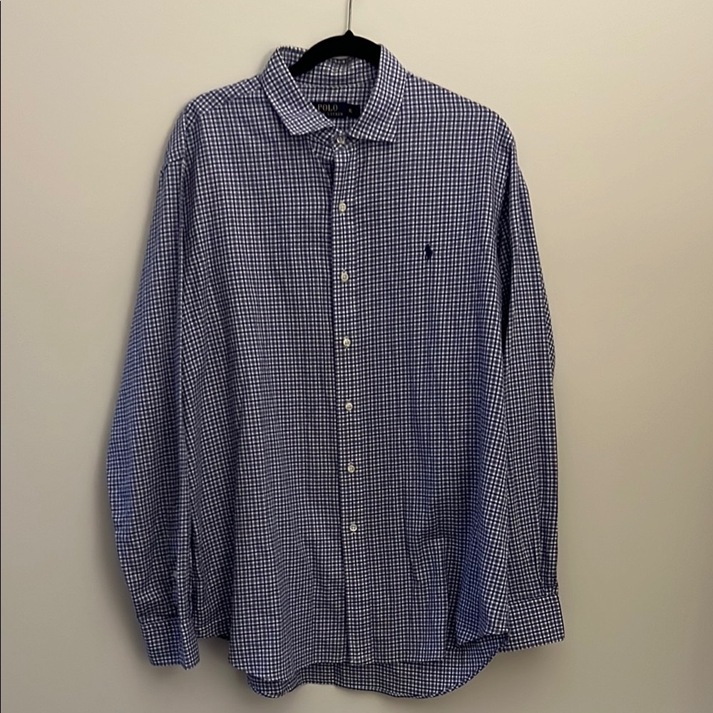Polo by Ralph Lauren Men's Blue Checkered Shirt